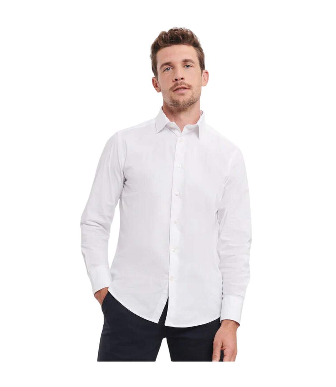 Chemise Manches Longues Homme Blanc Russell Collection-1