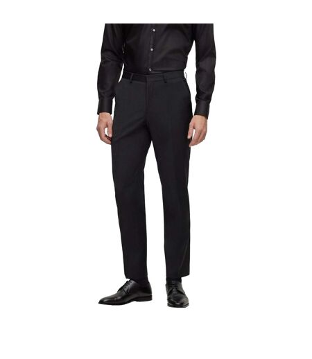 Mens Leon Straight Leg Trousers Black Boss