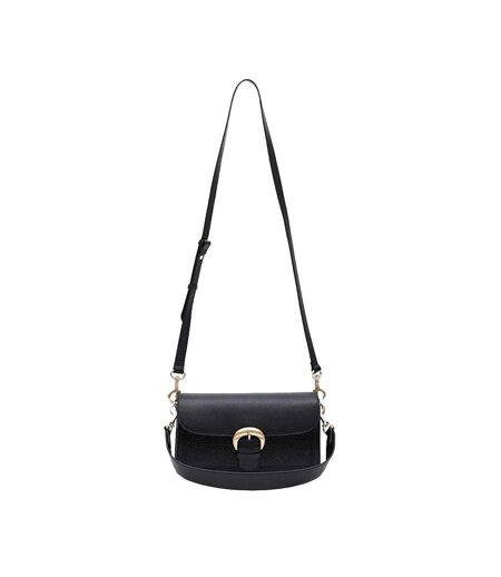 Sienna Embossed Leather Crossbody Bag One Size Black Biba