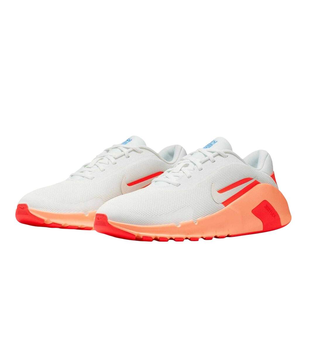 Mens Flex Trainers White Orange Nike-4