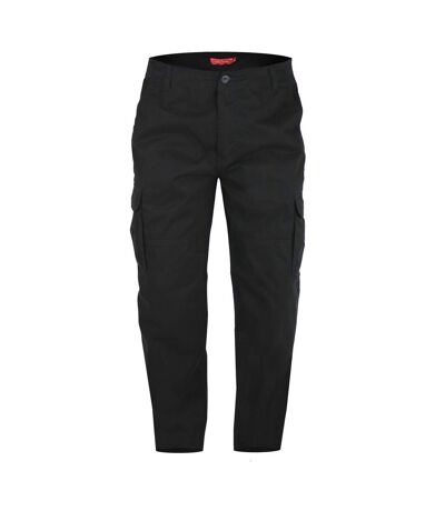 Duke Mens Robert-D555 Peached And Washed Cotton Cargo Pants (Black)