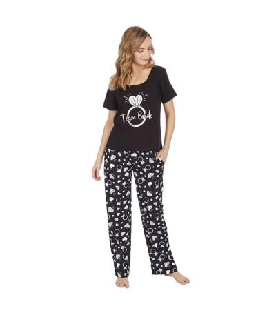 Ensemble De Pyjama Team Bride Femme Noir Blanc Metzuyan