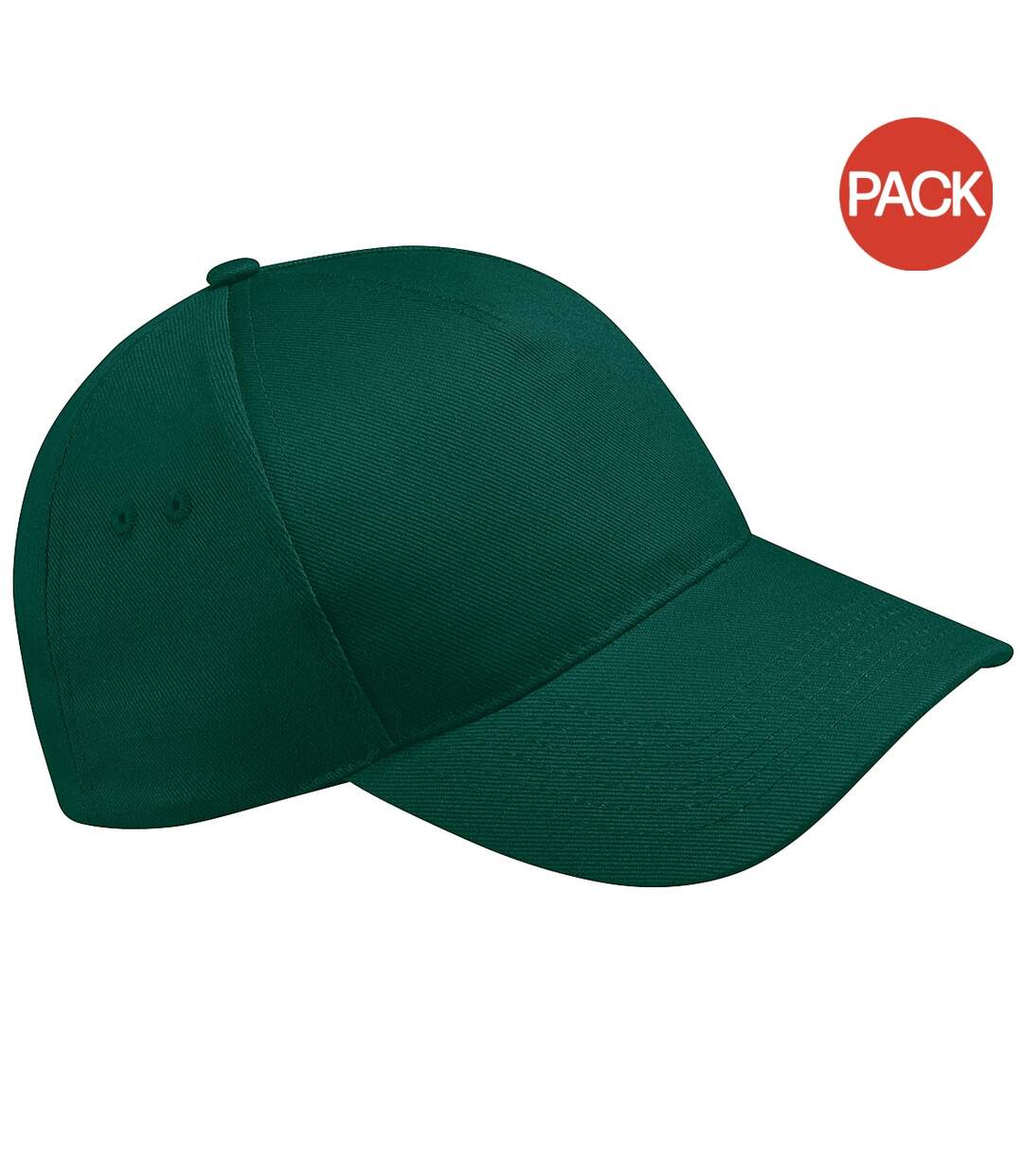 Lot de 2  casquettes de baseball adulte vert bouteille Beechfield-1