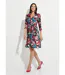 Robe cache-coeur courte évasée imprimé fleurs-1
