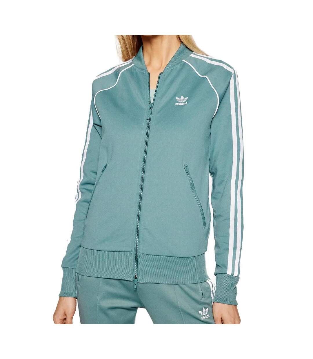 Veste Vert Clair Femme Adidas Tracktop - 34-1