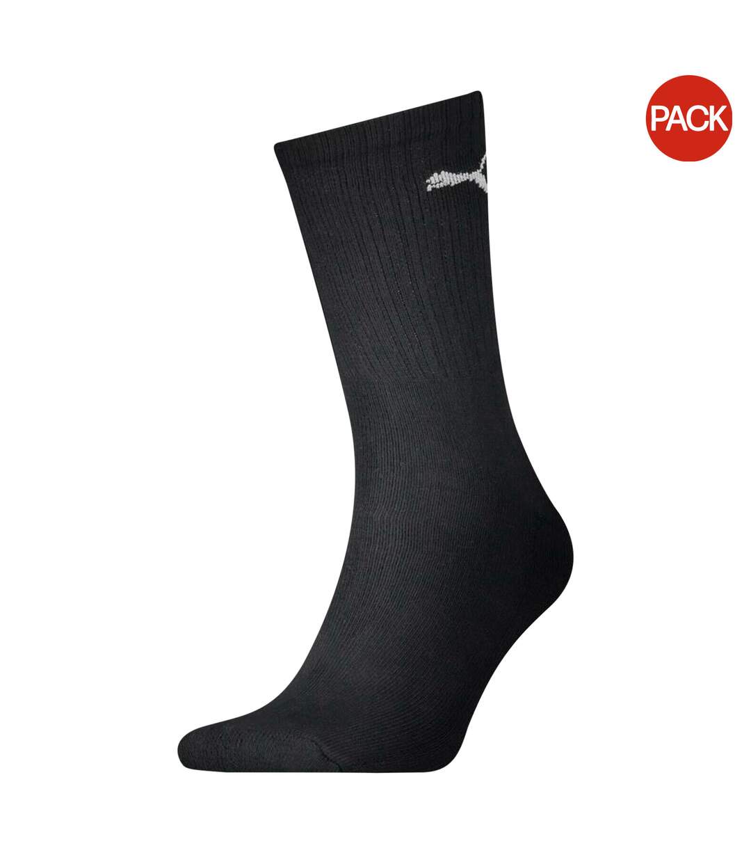 Pack of 3  Unisex adult crew sports socks  black Puma-1