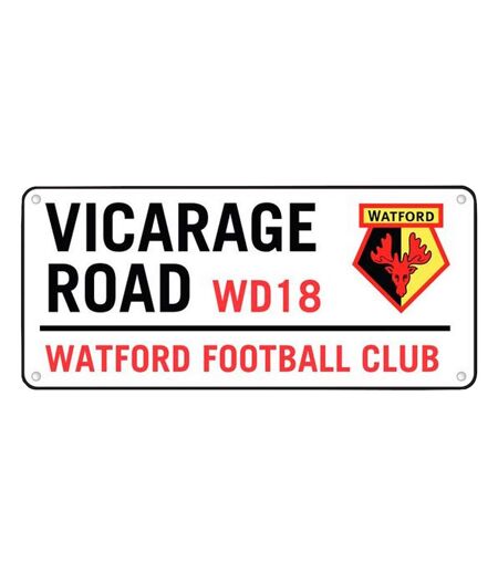 Watford FC Vicarage Road Street Sign (Black/Yellow/Red) (One Size)