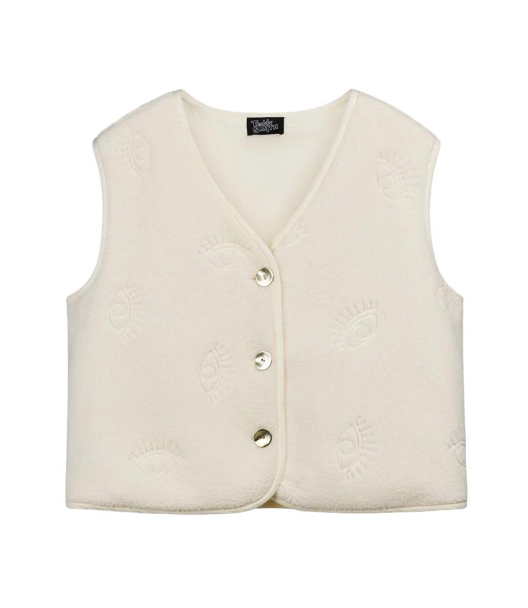 Gilet blanc femme teddy smith eyes-1