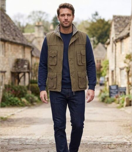 LEDERTYS LY0305 — Gilet sans manches marron : tissu déperlant et doublure polaire