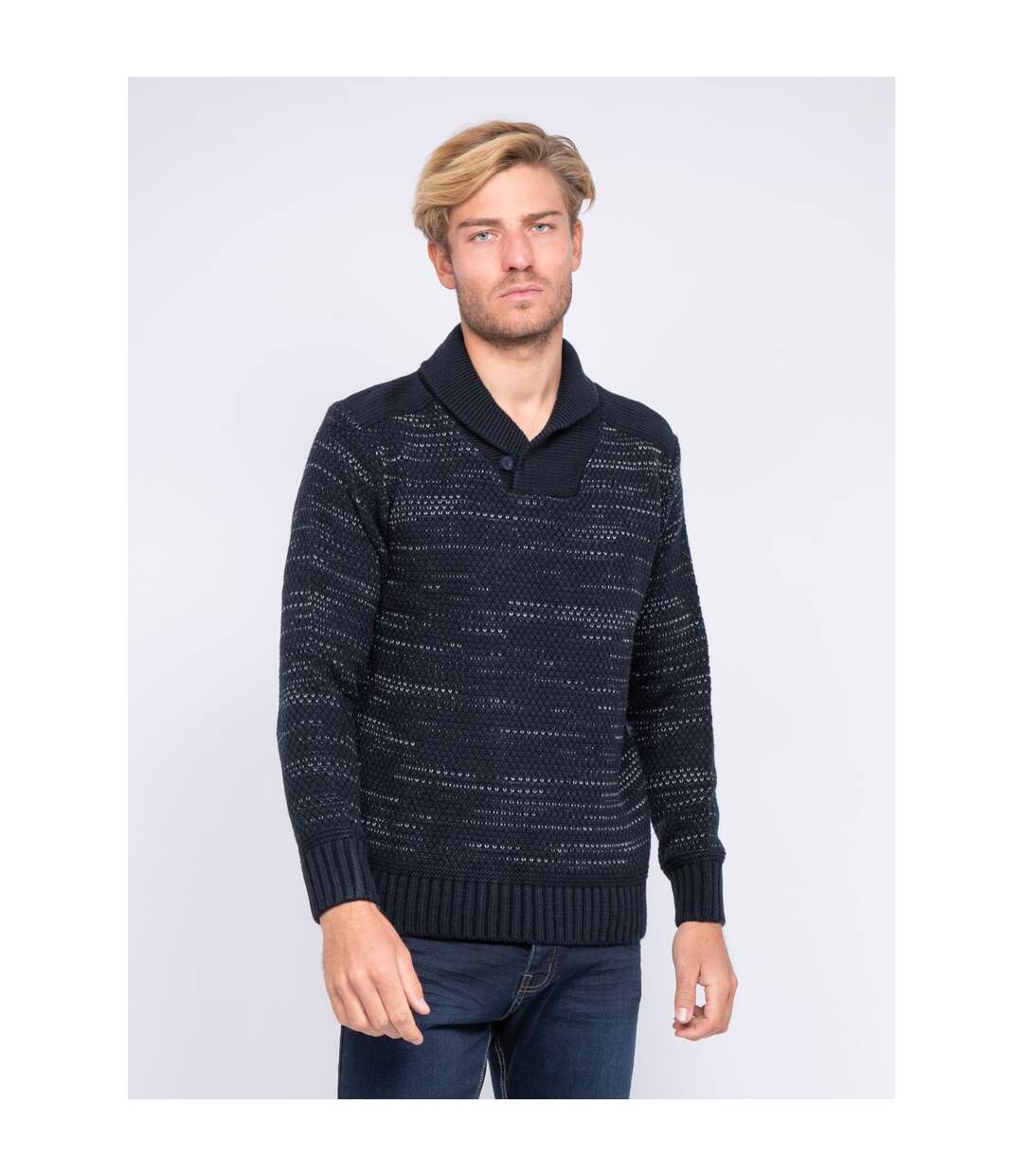 Pull col châle en maille LOOPING-1