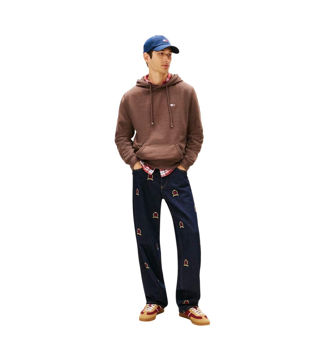 Sweat À Capuche Motif/style Badge Homme Noir Marron Clair Tommy Jeans-4