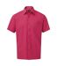 Mens short sleeve poplin shirt hot pink Premier