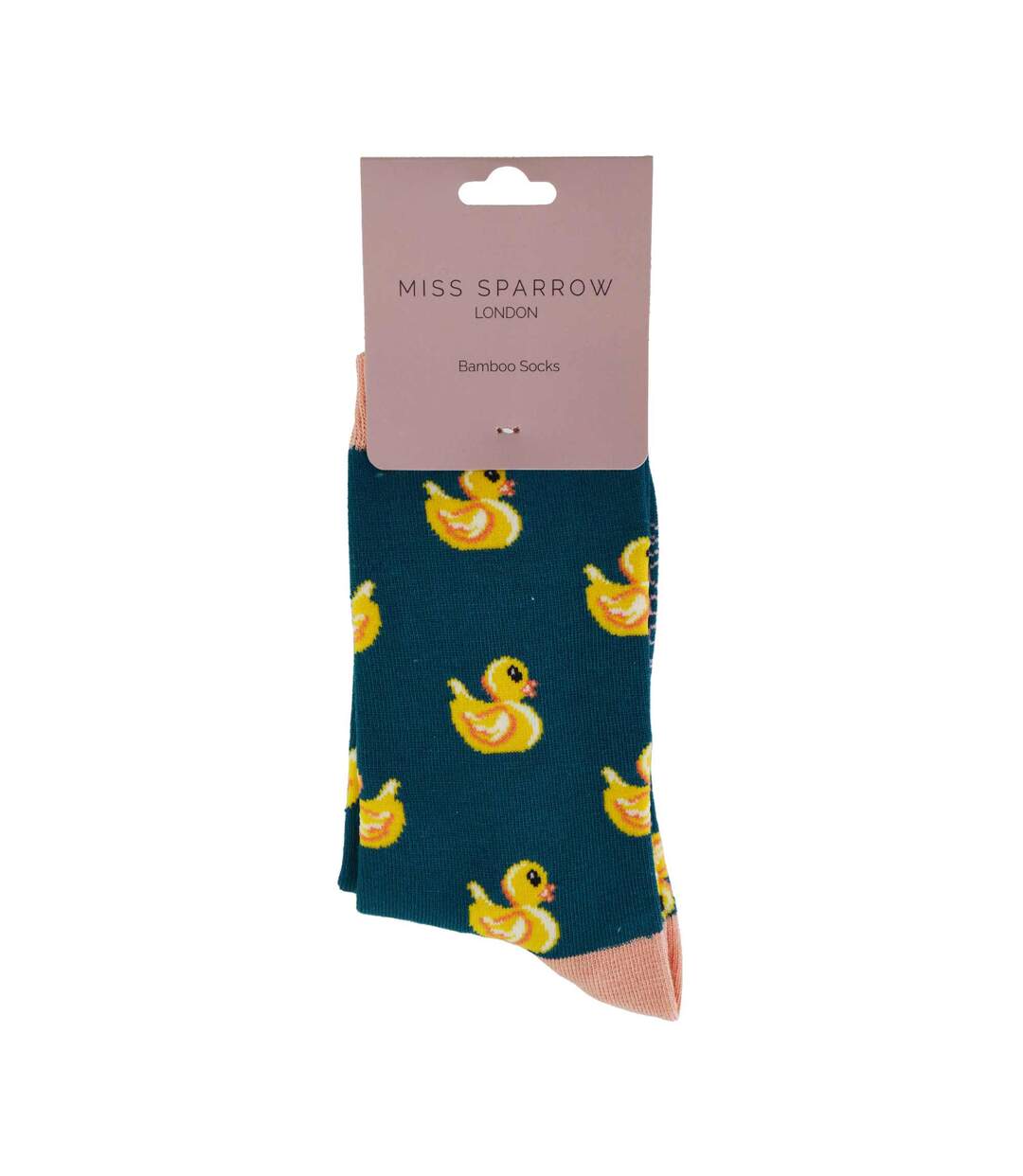 1 Pack Ladies Novelty Teal Rubber Duck Bamboo Socks-2