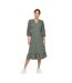 Robe Portefeuille Manches Bouffantes Motif/style Abstrait Olivia Femme Vert De Gris Only-1