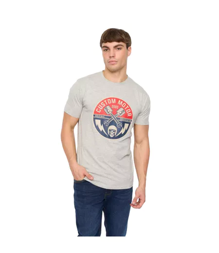 Mens Moules T-shirt Grey Marl Crosshatch