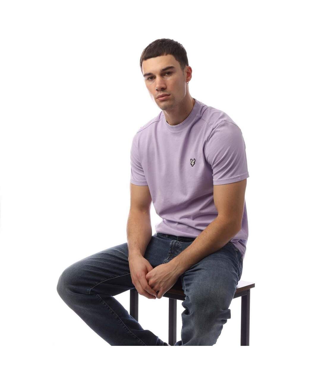 Mens Dye Wash T-shirt Purple Lyle & Scott-4