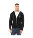 Bella + Canvas Adults Unisex Full Zip Hoodie (Black)