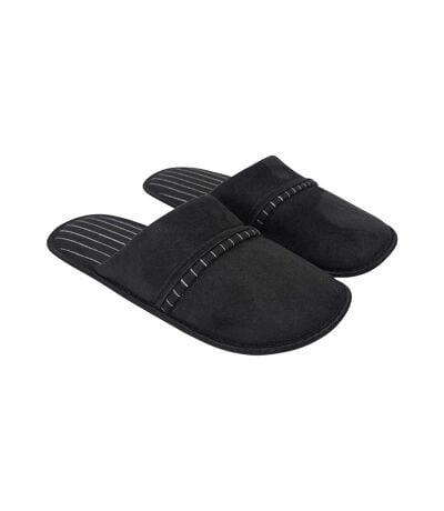 Chaussons Mules Motif/style Fines Rayures Homme Noir Keanu