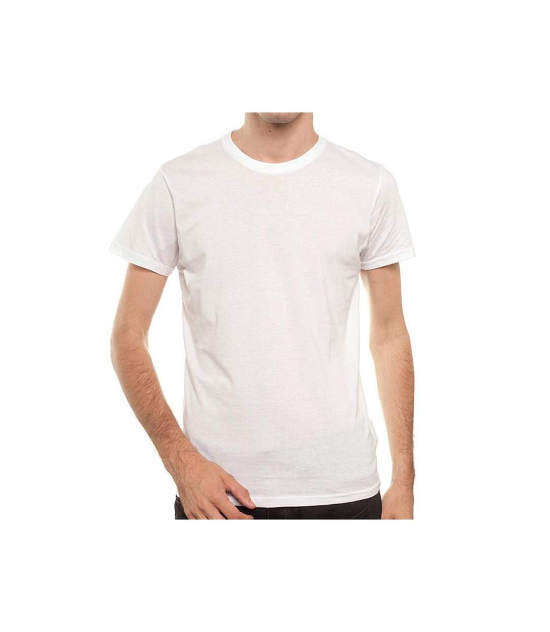 T-Shirt New OutWear M002002 Col Rond Blanc-1