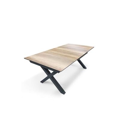 Table de Jardin Extensible Imitation Bois Floride 180-240cm Gris Anthracite