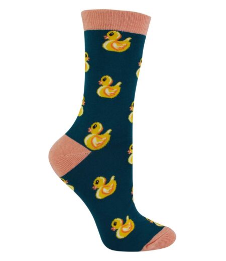 Women's Novelty Rubber Ducks Socks | Miss Sparrow | Soft Breathable Duck Pattern Bamboo Socks