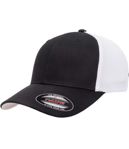 Casquette Trucker Motif/style Deux Tons Noir Blanc Flexfit