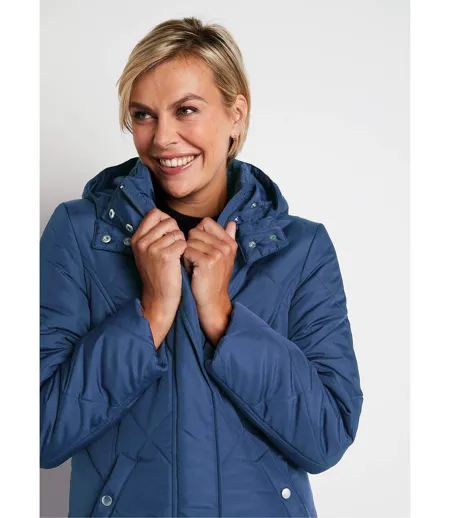 Manteau hiver long matelassé à capuche