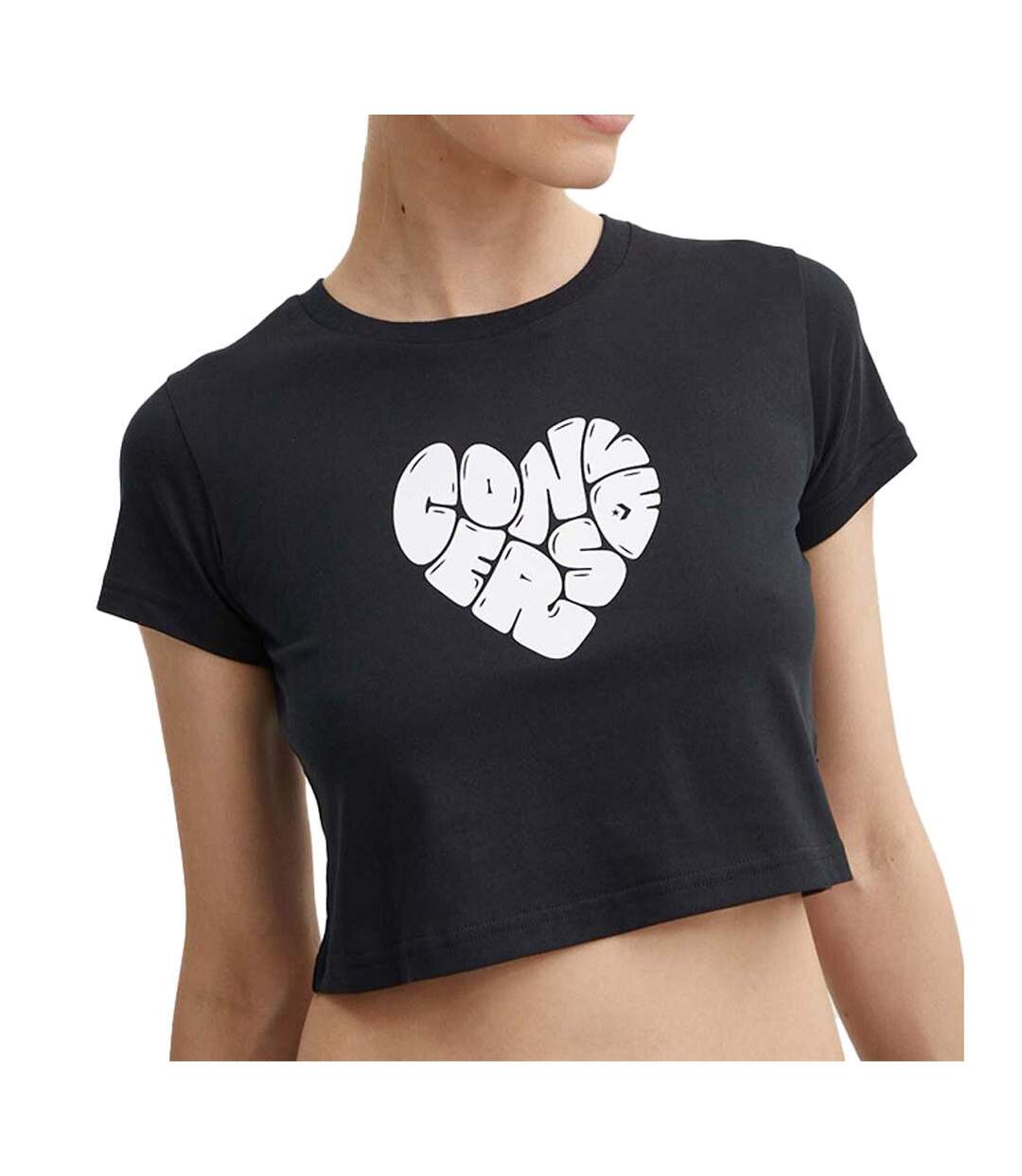 T-shirt Noir/Blanc Femme Converse Heart - L-1