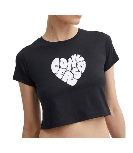 T-shirt Noir/Blanc Femme Converse Heart - L