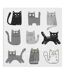 Lot de 20 Serviettes en Papier Chats 33x33cm Gris-1