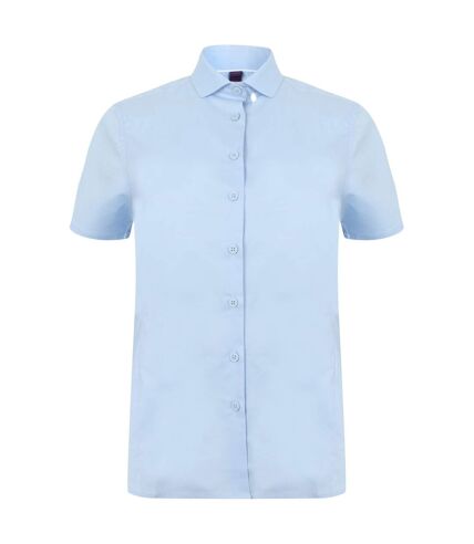 Henbury Womens/Ladies Short Sleeve Stretch Shirt (Light Blue) - UTRW6510