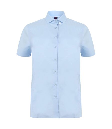 Henbury Womens/Ladies Short Sleeve Stretch Shirt (Light Blue) - UTRW6510