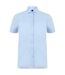 Henbury Womens/Ladies Short Sleeve Stretch Shirt (Light Blue)
