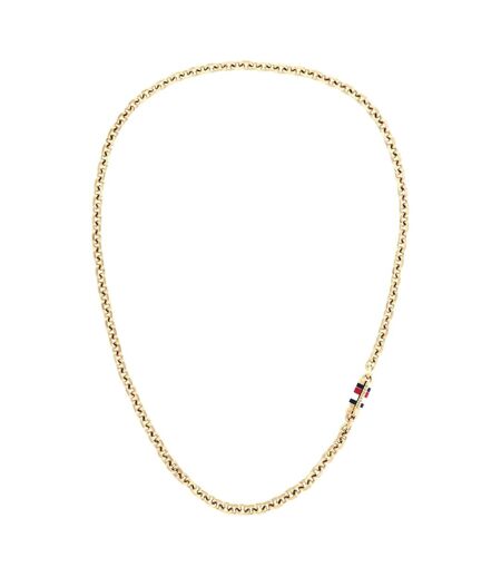 Mens Gold Plated Stainless Steel Necklace One Size Gold Tommy Hilfiger