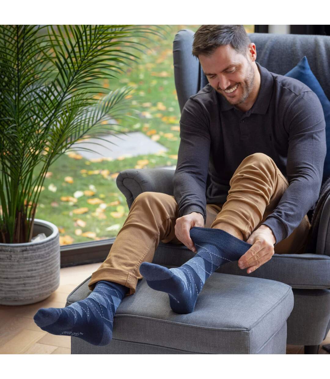 9 Pairs Non Elastic Cotton Mens Socks with Loose Top - Ideal for Diabetic-3