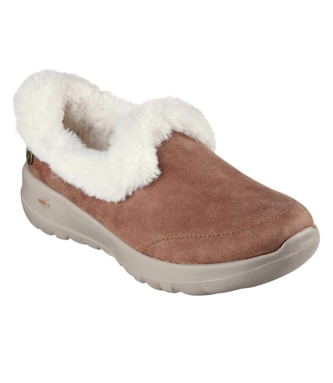 Womens/ladies Go Walk Joy Faux Suede Trainers Chestnut Skechers-4