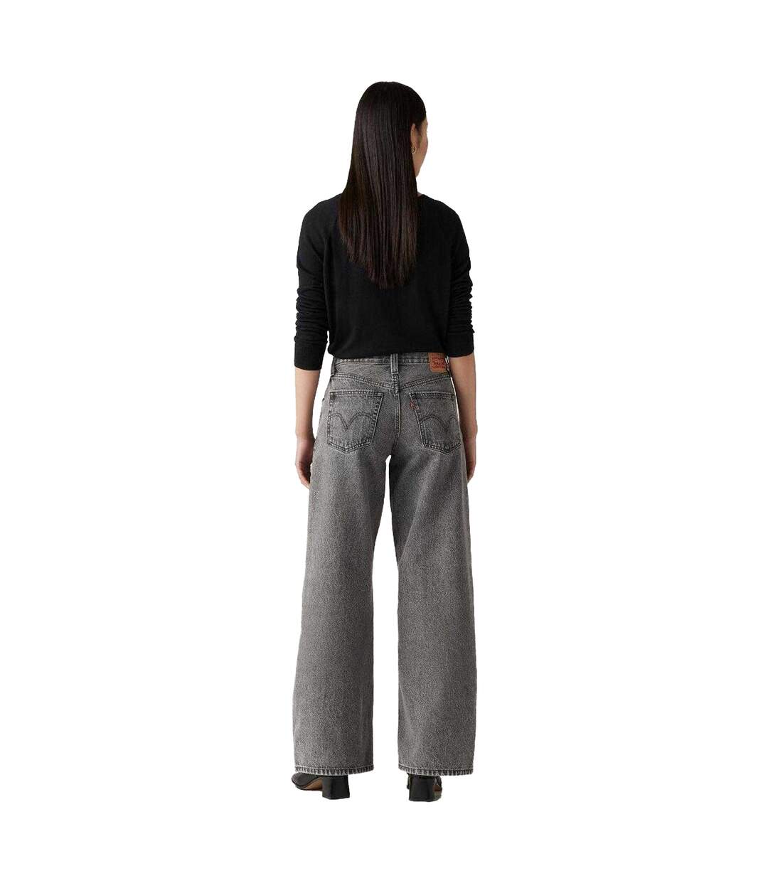Womens/ladies Out And About Baggy Jeans Grey Levis-3