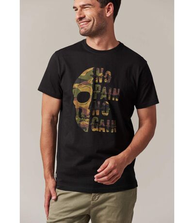 T-Shirt col rond avec tête de mort motif camouflage CONNOR