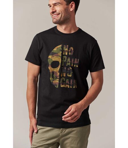 T-Shirt col rond avec tête de mort motif camouflage CONNOR