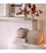 Vase Globe en Grès Dune 52cm Beige & Blanc-4