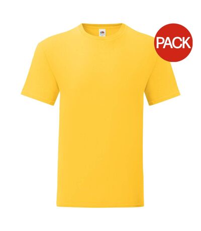 T-shirt iconic hommes jaune Fruit of the Loom