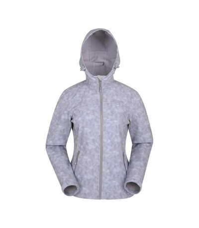 Exodus Womens/Ladies Printed Water Resistant Soft Shell Jacket (Light Grey) - UTMW2595