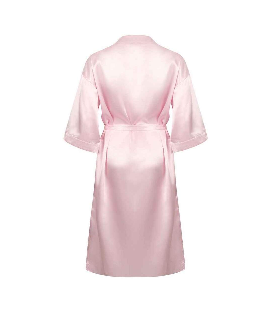 Womens/ladies satin robe light pink Towel City-2