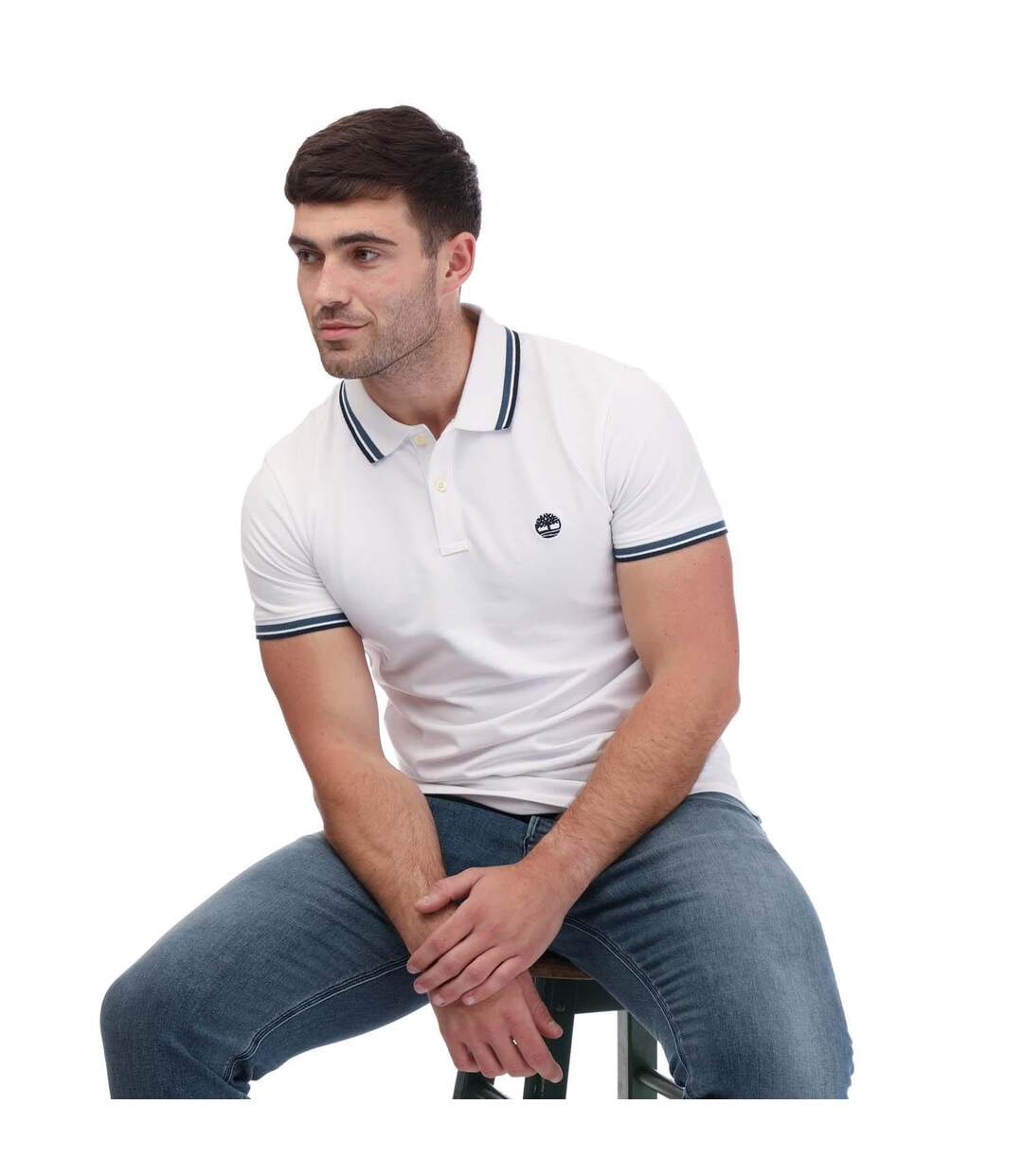 Polo manches courtes adulte blanc Timberland-4