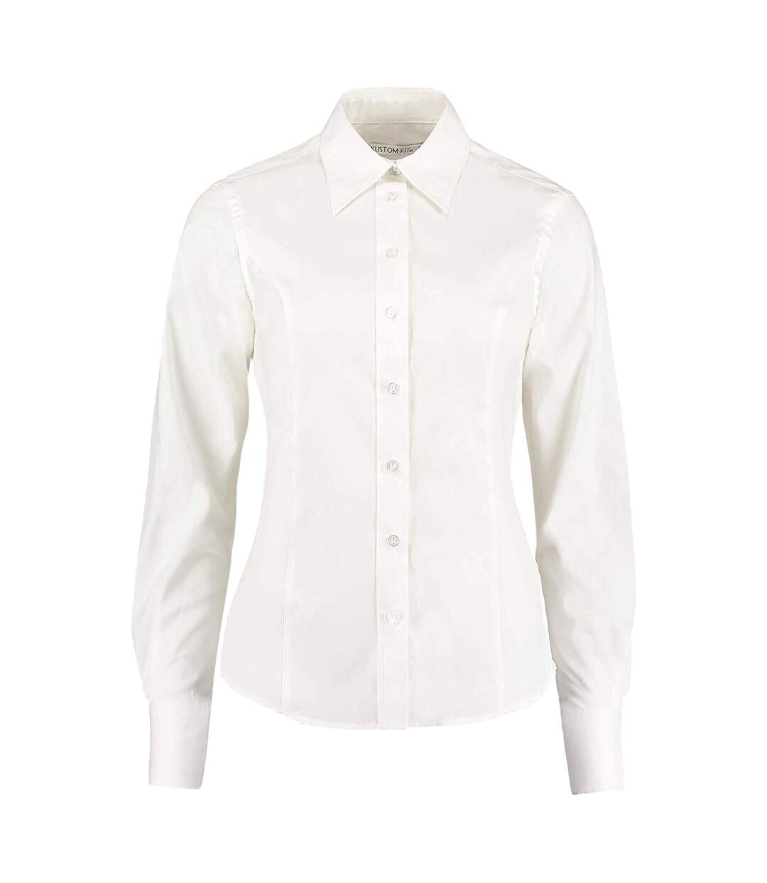 Chemisier À Manches Longues Femme Blanc Kustom Kit-1