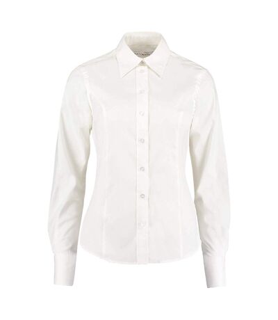 Chemisier À Manches Longues Femme Blanc Kustom Kit