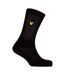 Pack Of 3  Mens Embroidered Logo Crew Socks  Black Lyle & Scott-2