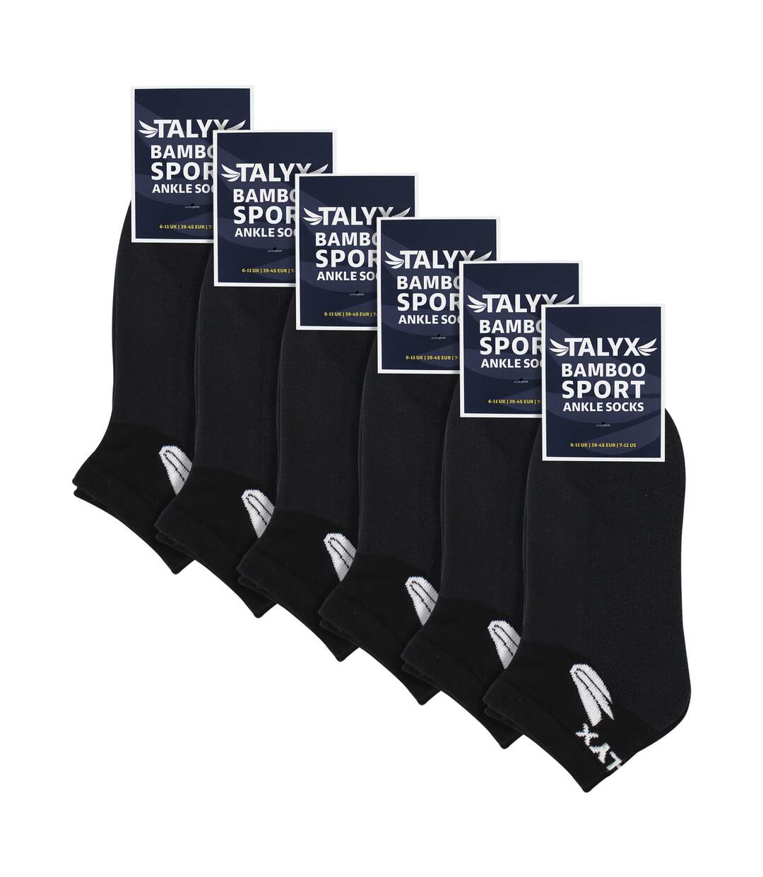 6 Pack Mens Bamboo Ankle Socks | Reinforced Heel & Toe Soft Breathable Socks-2