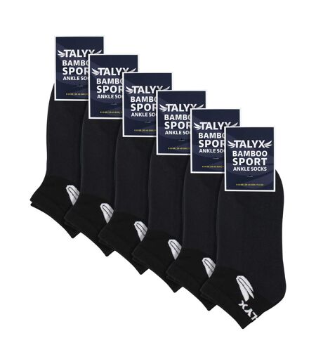 6 Pack Mens Bamboo Ankle Socks | Reinforced Heel & Toe Soft Breathable Socks