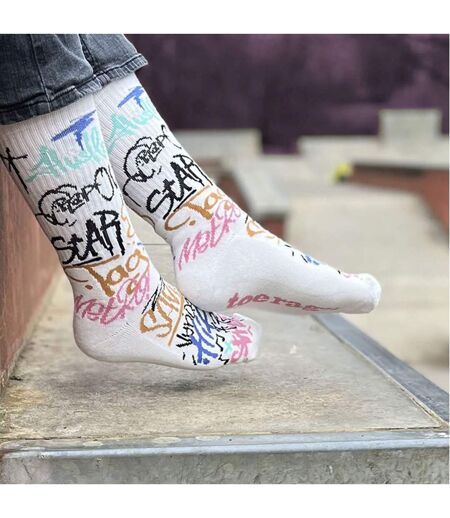 Chaussettes ras du cou pour hommes avec graffitis de rue